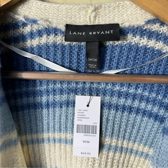 NEW Lane Bryant Open-Front Cardigan - Stripe Size 14/16 - Picture 11 of 11